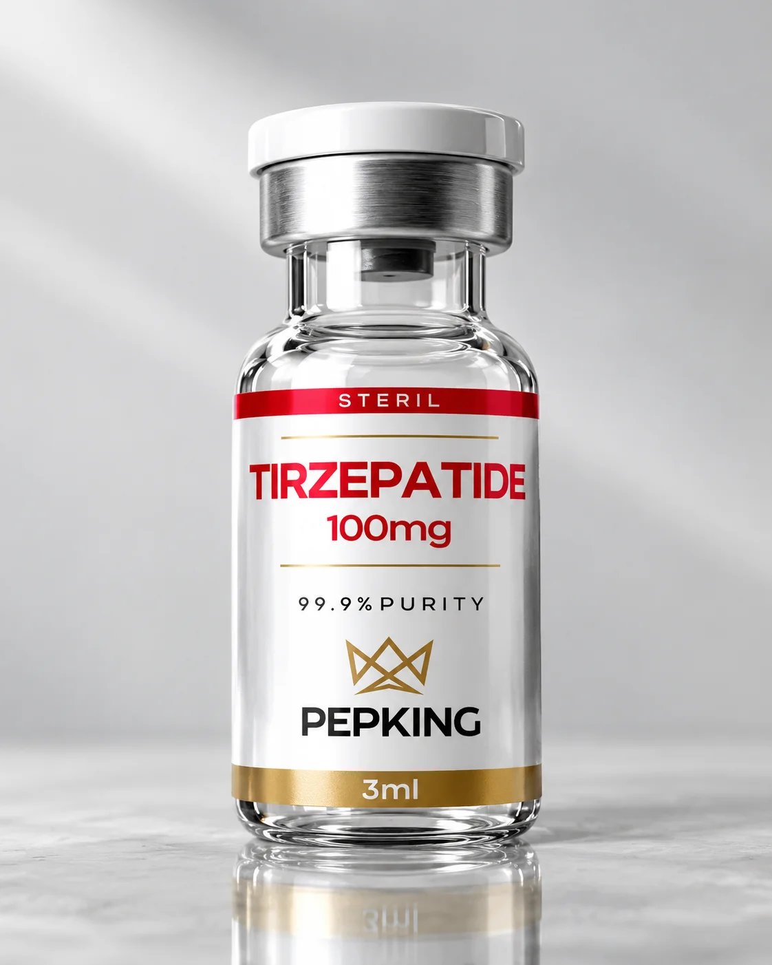Frasco de Tirzepatide 100 mg da Pepking, 3 mL